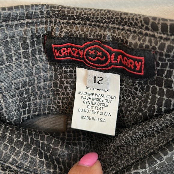 Krazy Larry Reptile Print Brown Pull On Pants - Picture 5 of 6